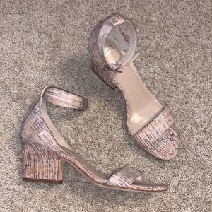 Johnston & Murphy Tan Block Heel Leather Sandals Size 8.5